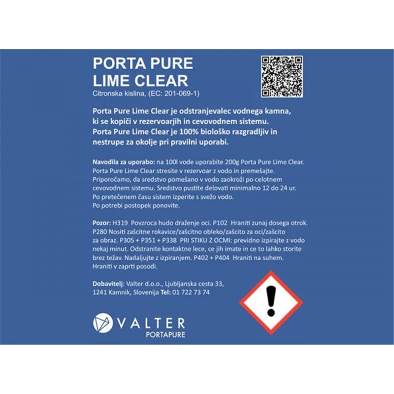 Čistilo vodnega kamna PORTA PURE Lime