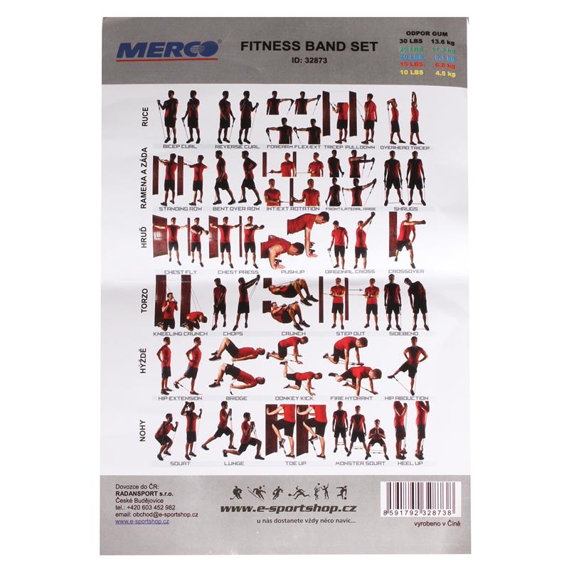 Set elastik za vadbo Merco